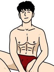 Fototapeta premium cute man cartoon on white background