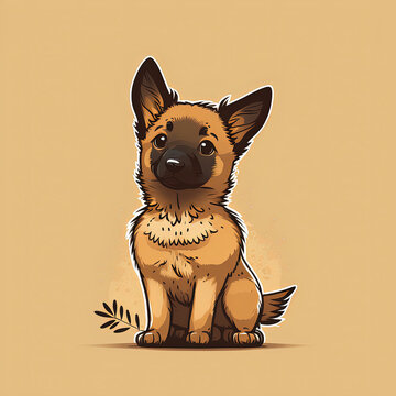 Cute Chibi Belgian Malinois | Midjourney Generative AI
