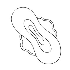 Doodle illustration of a feminine sanitary pad icon, vector