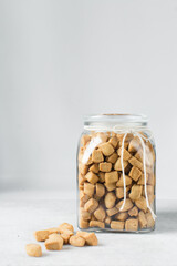 Nigerian Chin chin in a glass jar, Fried chin-chin snack in a glass jar, Nigerian party food and small chops
