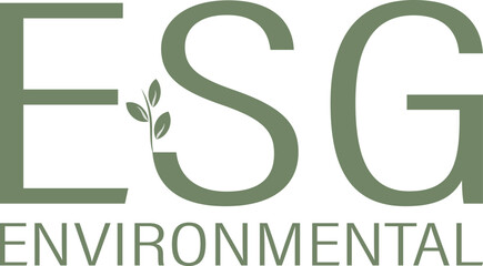 ESG lettering in simple font for ecology banner. Letter ESG environmental . Vector illustration