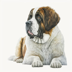 “Generative AI” St. Bernard digital illustration.