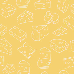 seamless pattern of cheeses, vector illustration