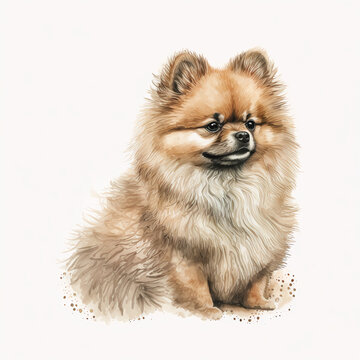 “Generative AI” Pomeranian" digital illustration.