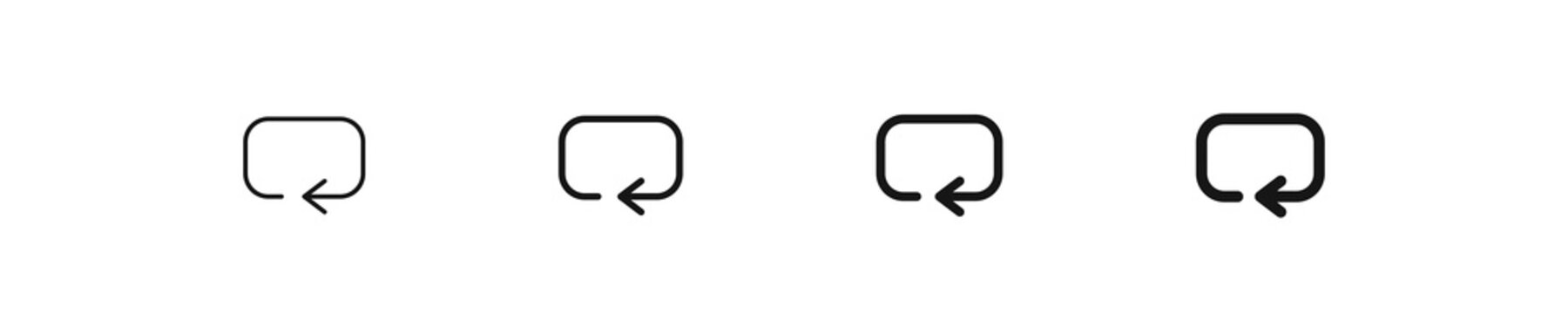 One Arrow Refresh Icon. Update Symbol. Repeat Signs. Reload Icons. Rectangle Rotate Symbols. Black Color. Vector Sign.