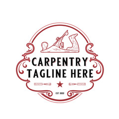 carpenter logo. hand planes, ornaments, chisels, carpentry designs in vintage style - obrazy, fototapety, plakaty