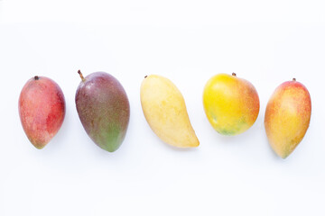 Tropical fruit, Mango  on white background.