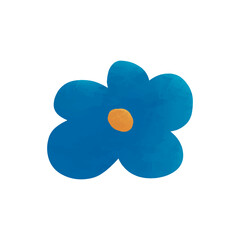 blue flower cartoon in isolated background