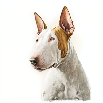 “Generative AI” Bull Terrier digital illustration.