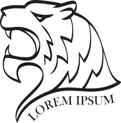 Tiger anger. Vector illustration of a tiger head.