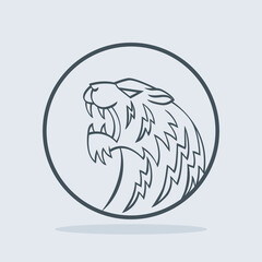 Tiger anger. Vector illustration of a tiger head.