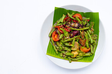 Spicy long bean salad. Thai food