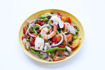 Thai spicy salad with seafood