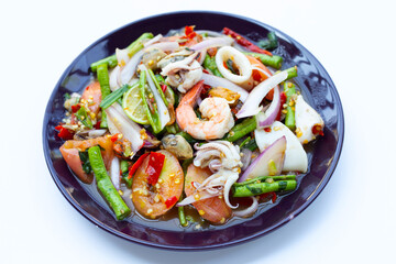 Thai spicy salad with seafood