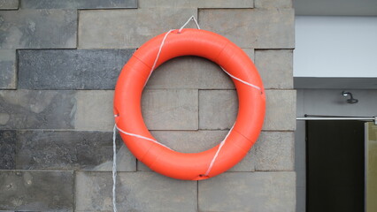 life buoy on the wall