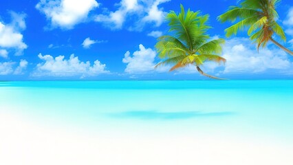 Obraz na płótnie Canvas Coconut palm trees with blue sky.
