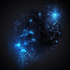 Dark blue and glow particle abstract background illustration