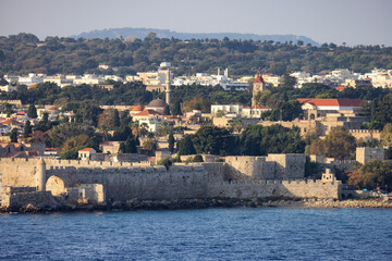 City on the Mediterranean Sea, Rhodes, Greece.