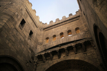 a view of the wall that used to guard Cairo in the middle ages. 