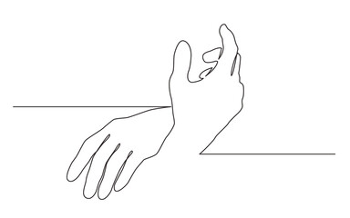 continuous line drawing two hands touching each other - PNG image with transparent background