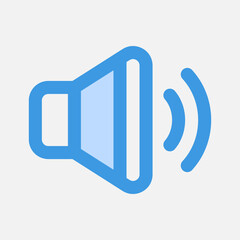 High volume icon in blue style about multimedia, use for website mobile app presentation