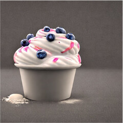 Eiscreme mit Blaubeeren