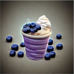 Eiscreme mit Blaubeeren