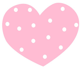 Pink heart with white dot vector for Valentine's card