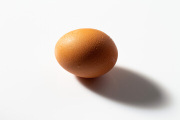 sunlit egg so that it casts a black shadow behind it