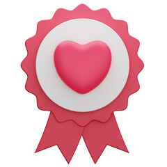 Charity love badge 3D Illustration