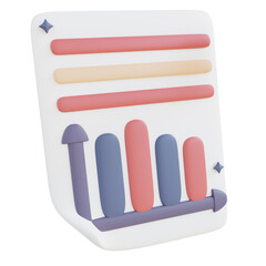 3D Illustration data chart document
