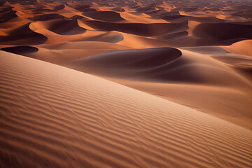Fototapeta na wymiar sand dunes in the dry sand desert of africa, generative AI