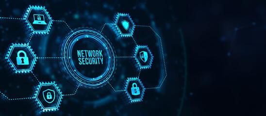 Internet, business, Technology and network concept. Cyber security data protection business technology privacy concept. 3d illustration