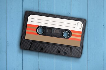 Old retro Audio cassette on the desk