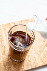 Coffee, tea, pouring milk vortex 2