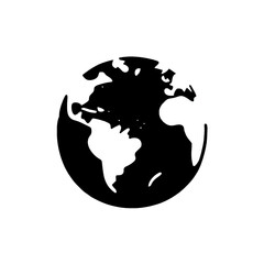 Fototapeta premium black and white monochrome vector Earth globe, generative AI