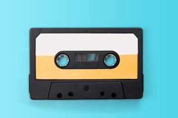 Old retro Audio cassette on the desk