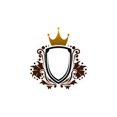Royal professional crest logo or classic logo template, Shield logo design vintage