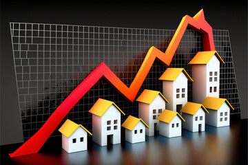 Rising house prices, real estate prices, housing affordability, cost of living graph, infographic