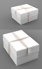 White Gift Box Love Valentine by generative AI, AI Generative