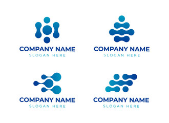 Fototapeta na wymiar modern tech logo set in gradient style