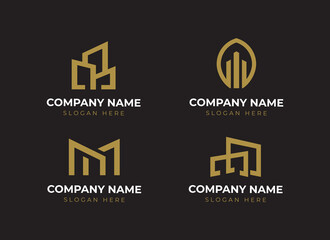 Obraz premium Set of minimalist real estate logo