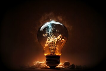 stylised image of a lightbulb, representing the moment of inspiration and discovery (AI Generated)