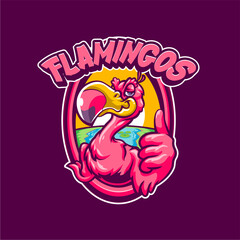 Flamingo Mascot Logo Template