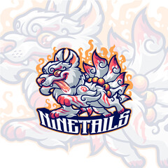 Kyuubi Mascot Logo Template