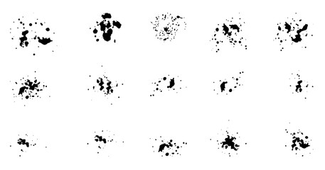 Grunge spray brush grain radial texture collection