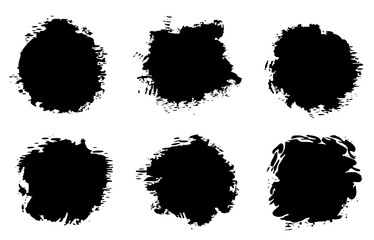 Round circle brush stroke vector collection