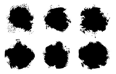Round circle brush stroke vector collection