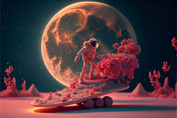 a person on the moon