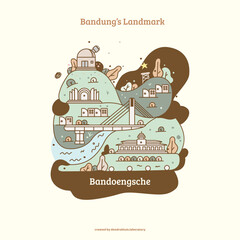 Bandung's landmark in one illustration